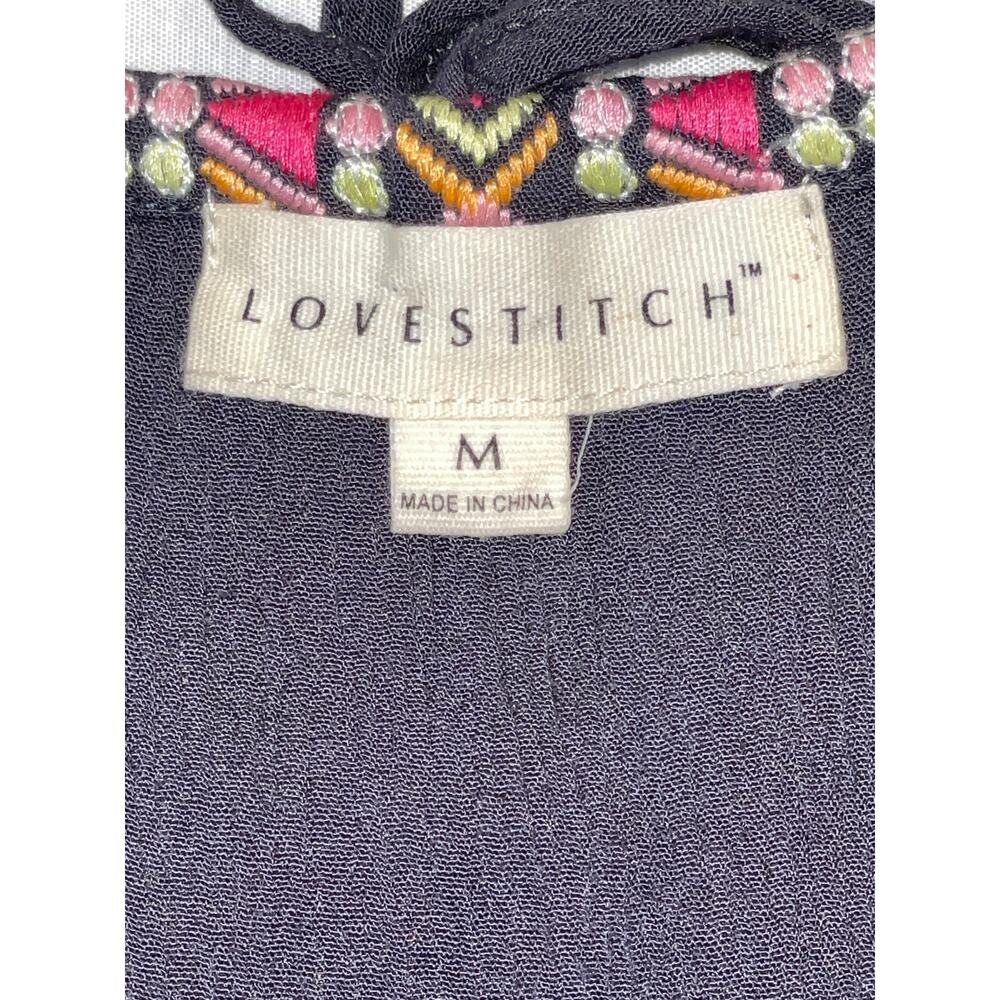Lovestitch‎ Boho Embroidered Summer Top - Size M - Adjustable Length w/Ties - Picture 8 of 8